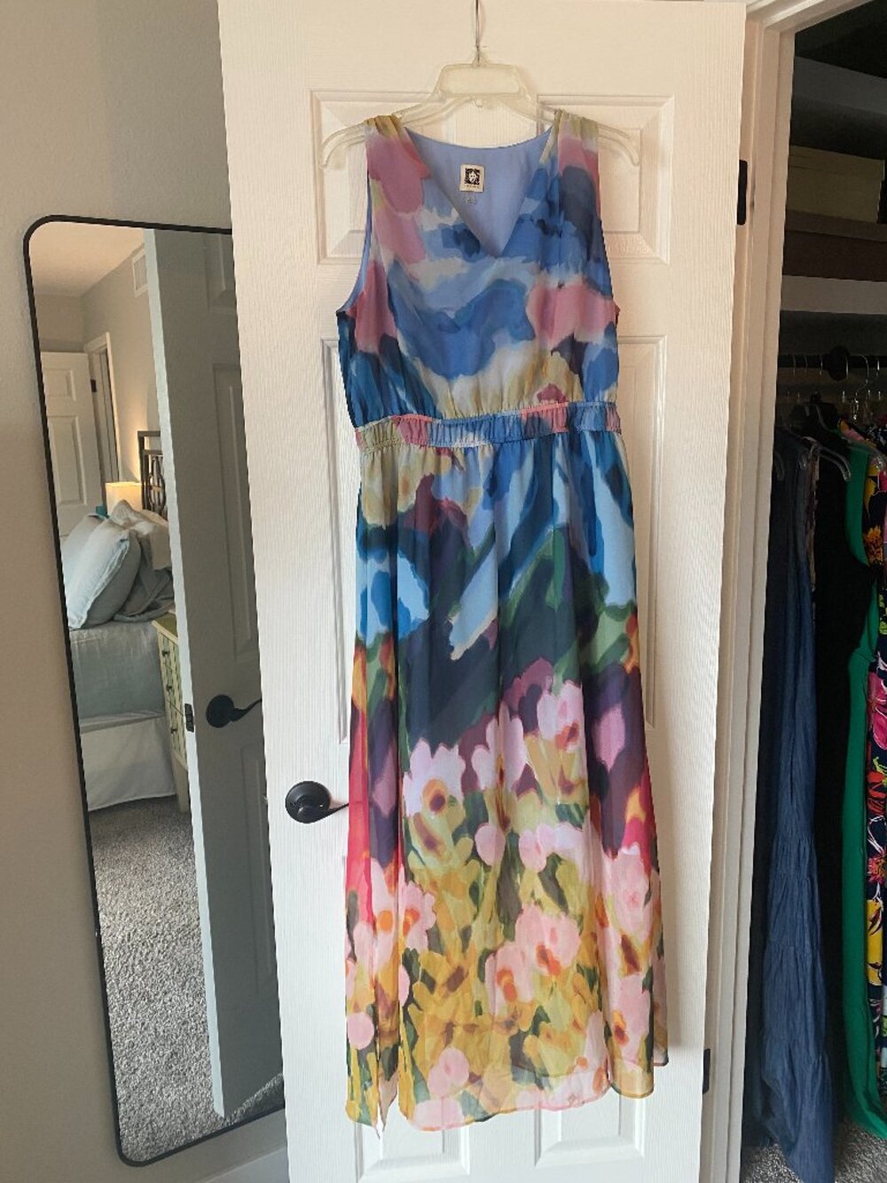 Anne Klien Multicolor Floral Landscape Print Maxi Size 12